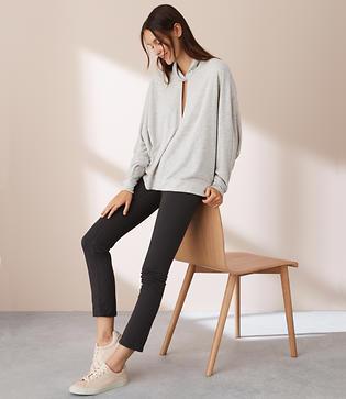 Lou & Grey Fluid French Terry Keyhole Top