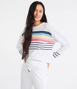 Lou & Grey Sundry Stripes Crop Blouson Sweatshirt