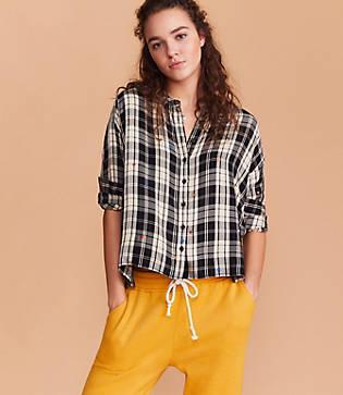 Lou & Grey Star Plaid Cozy Shirt