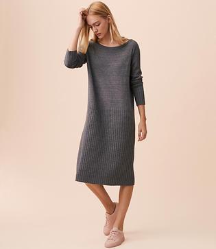 Lou & Grey Specked Hi-rib Sweater Dress