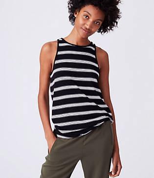 Lou & Grey Striped Signaturesoft Tunic Tank