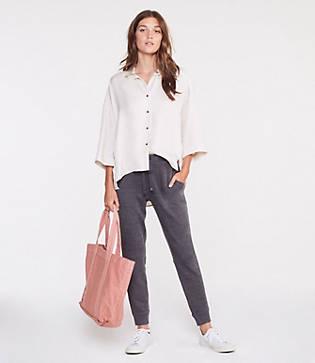Lou & Grey Shimmer Twill Abbreviated Shirt
