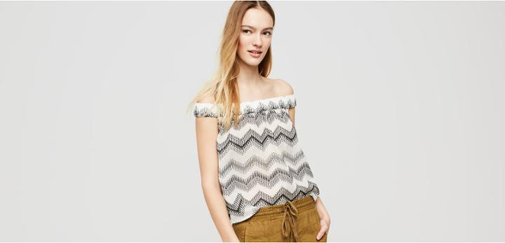 Lou & Grey Zig Zag Off The Shoulder Shirt