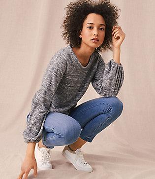 Lou & Grey Marled Blouson Top