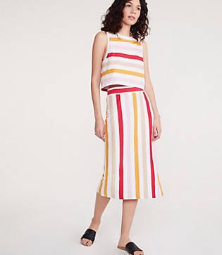 Lou & Grey Striped Cozy Jersey Midi Skirt