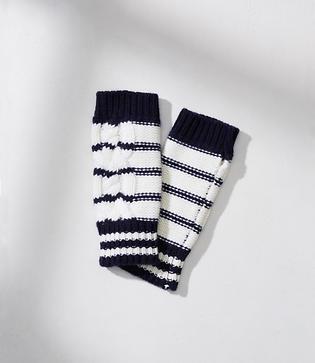 Lou & Grey Striped Cable Fingerless Gloves