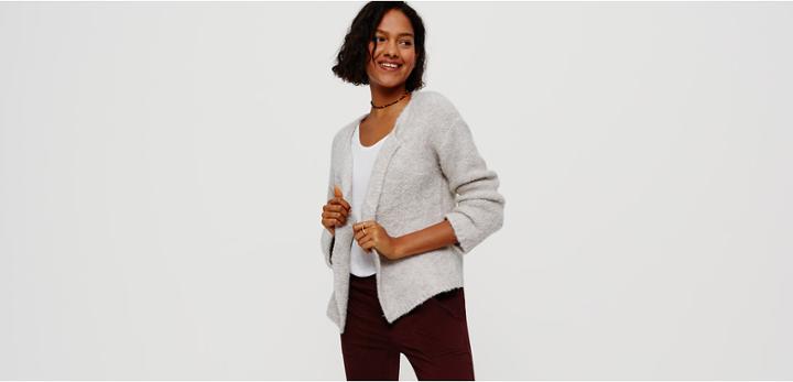 Lou & Grey Cloud Boucle Open Cardigan