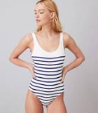 Lou & Grey Solid & Striped Anne Marie One Piece Swimsuit
