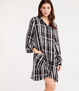 Lou & Grey Plaid Cozy Pocket Shirtdress