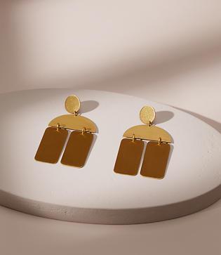 Lou & Grey David Aubrey Half Circle Rectangle Earring