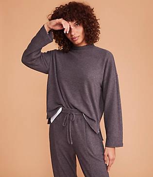 Lou & Grey Toasty Knit Mock Neck Top