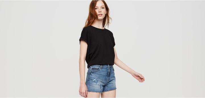 Lou & Grey Cut Off Denim Shorts