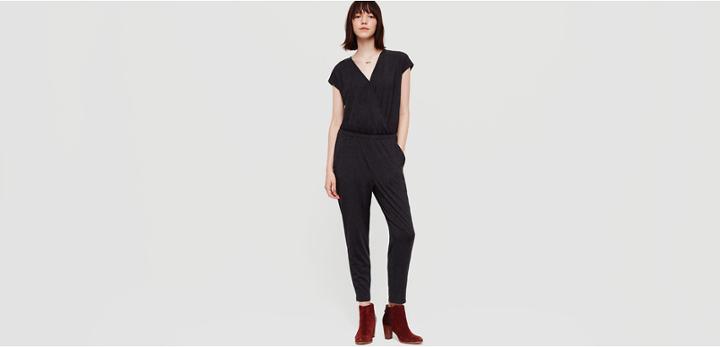 Lou & Grey Jerseyknit Crossover Jumpsuit
