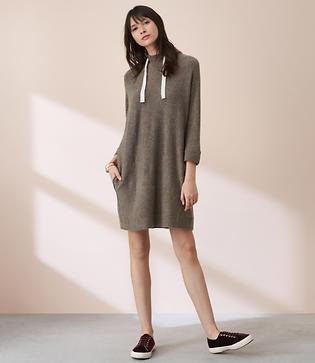 Lou & Grey Pocket Hoodie Sweater Dress