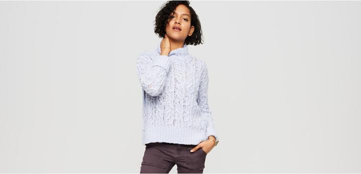 Lou & Grey Mockneck Cable Sweater