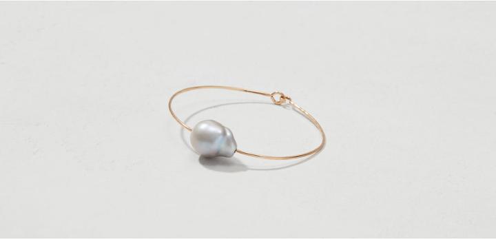 Lou & Grey Mary Macgill Silver Baroque Pearl Cuff Bracelet