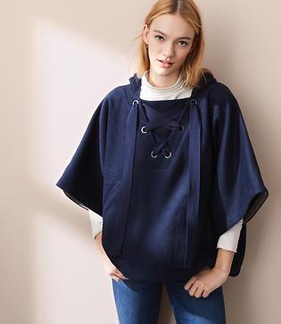 Lou & Grey Lace Up Hoodie Coat