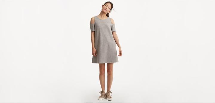 Lou & Grey Balance Terry Cold Shoulder Dress