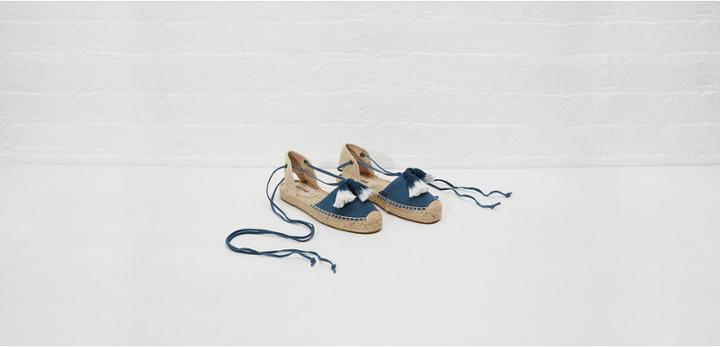 Lou & Grey Soludos Tassel Embellished Suede Platform Gladiator Sandal