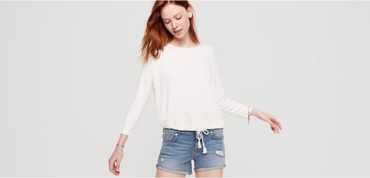 Lou & Grey Signaturesoft Drawstring Top