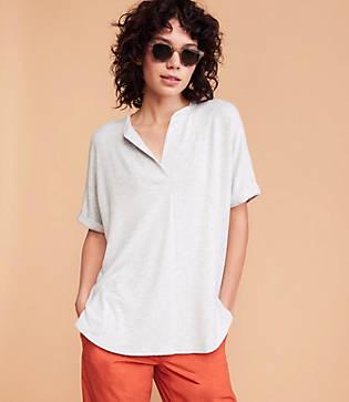 Lou & Grey Signaturesoft Split Neck Tee
