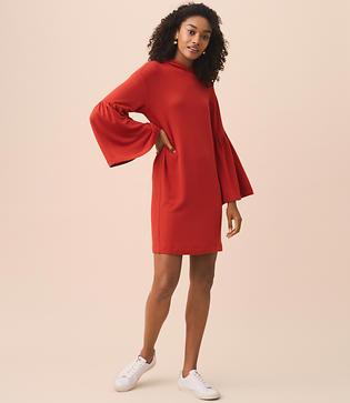 Lou & Grey Signaturesoft Bell Sleeve Hoodie Dress