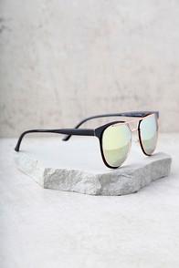 Lulus Look The Part Rose Gold And Black Sunglasses