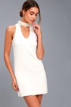 Lulus | Hugs And Kisses White Pearl Swing Dress | Size Medium | 100% Polyester