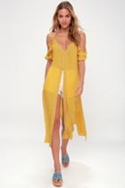 Sandy Cay Golden Yellow Crocheted Cover-up | Lulus