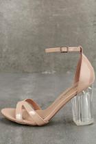 Breckelle's Aida Blush Patent Lucite Heels