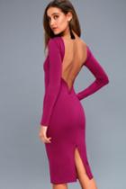 Va Va Voom Magenta Backless Midi Dress | Lulus