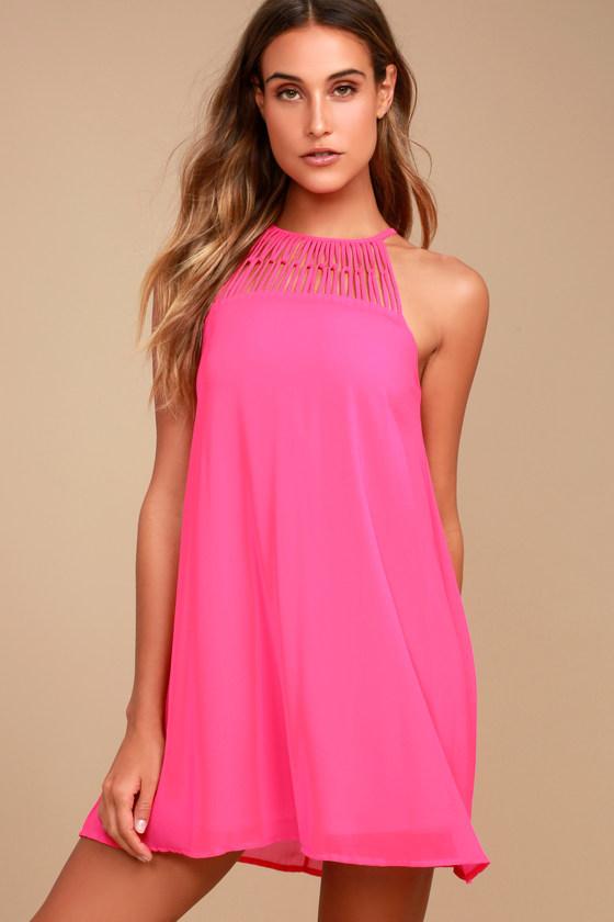 Tell Me Fuchsia Swing Dress | Lulus