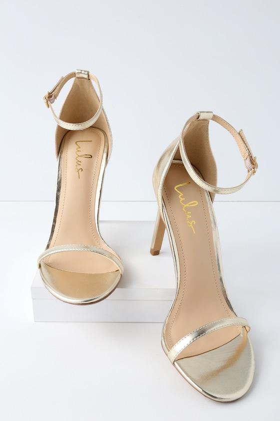 Angie Champagne Ankle Strap Heels | Lulus
