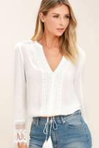 Re:named Bali Daydream White Lace Long Sleeve Top | Lulus