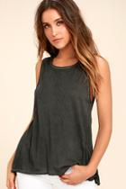 Project Social T Easy Rider Washed Black Tank Top