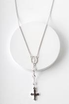 Lulus Serenity Pearl And Silver Drop Necklace