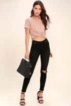 Rollas | Westcoast Staple Washed Black Distressed Skinny Jeans | Size 24 | Lulus