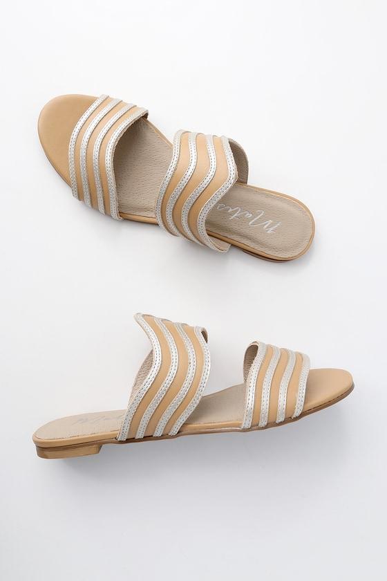 Matisse Russo Natural And Silver Leather Slide Sandal Heels | Lulus