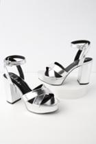 Selah Silver Ankle Strap Heels | Lulus