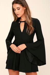 Mustard Seed I'm Alive Black Long Sleeve Dress