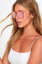 Spectacle Gold And Pink Mirrored Aviator Sunglasses | Lulus