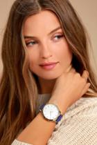 Lulus | Catch Ya Later Gold And Royal Blue Watch | Vegan Friendly