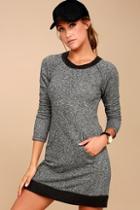 Others Follow Opening Night Charcoal Grey Sweater Dress