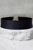 Vanessa Mooney Lucy Black Leather Choker Necklace