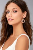 Lulus | Botanical Babe Rose Gold Earrings