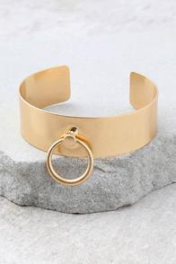 Lulus Perfect Circle Gold Cuff Bracelet