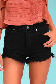 Amuse Society Kenzie Black Cutoff Denim Shorts