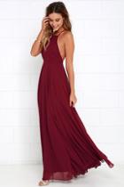 Lulus Mythical Kind Of Love Wine Red Maxi Dress