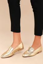 Qupid | Chicago Gold Loafers | Size 5.5 | Vegan Friendly | Lulus
