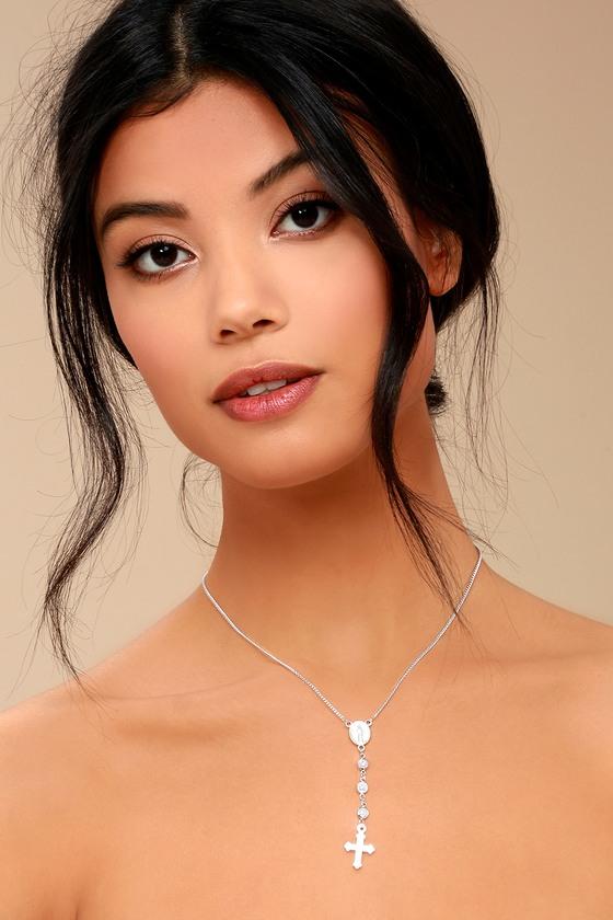Lulus | Serenity Pearl And Silver Drop Necklace
